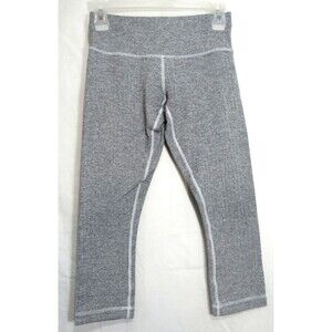 Lululemon Gray & Black Herringbone Cropped Leggings Size 4 EUC